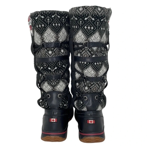 PAJAR Tall Winter Regatta Boots Fair Isle Fleece Lined Size 5.5 EU 36 - Picture 8 of 15